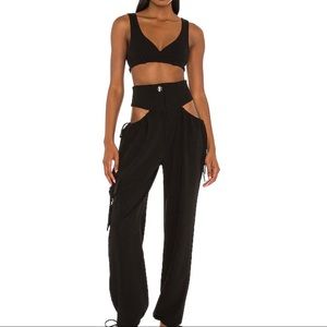NWT! h:ours x revolve black cut out cargo pants